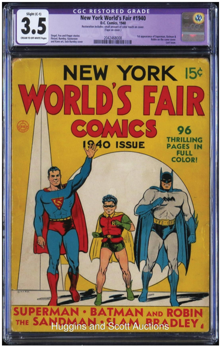 1940 Worlds Fair Batman, Superman & Robin